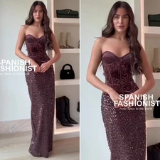 ZARA WOMAN NWT FW25 DARK BROWN VELVET CORSET ALL SIZES 1067/457/716