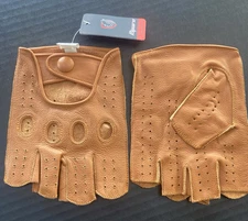 Riparo Men's Reverse Stitched Leather Driving Motorcycle Cosplay Gloves Cognac L