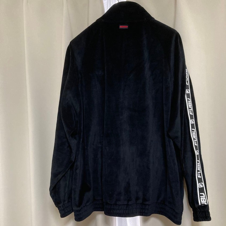 FUBU Velour Track Jacket Logo Line Black Size LL | eBay UK