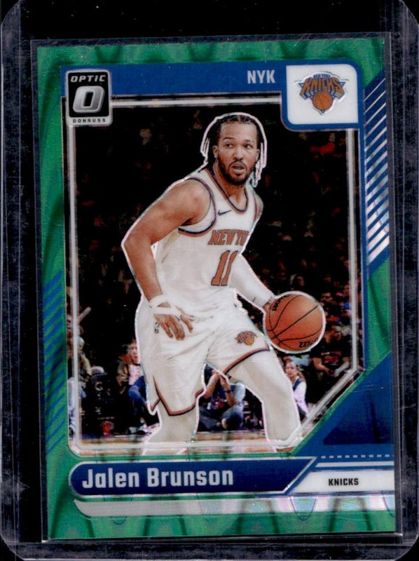 2024-25 Panini Donruss Optic Jalen Brunson Green Seismic Prizm #78 Knicks