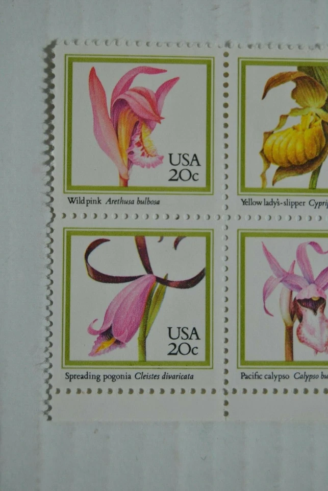 ORCHIDS1984 USA .20c Plate Block Of Four Stamp  Mint NH Scott #2076-79 - Image 2 of 4