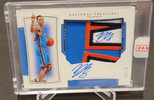 DARIUS BAZLEY 2019-20 PANINI NATIONAL TREASURES RC AUTO RPA /75 THUNDER #107