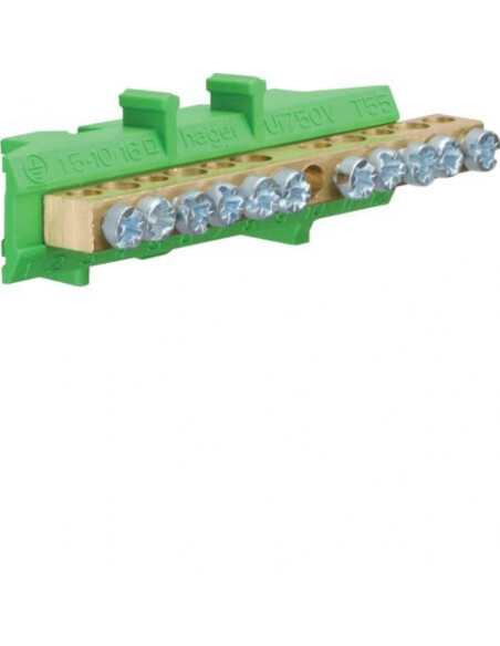 Borne en laiton 5x10 double serrage HAGER KM11E pour mise à la terre