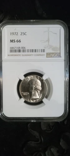 1972 Quarter NGC MS66