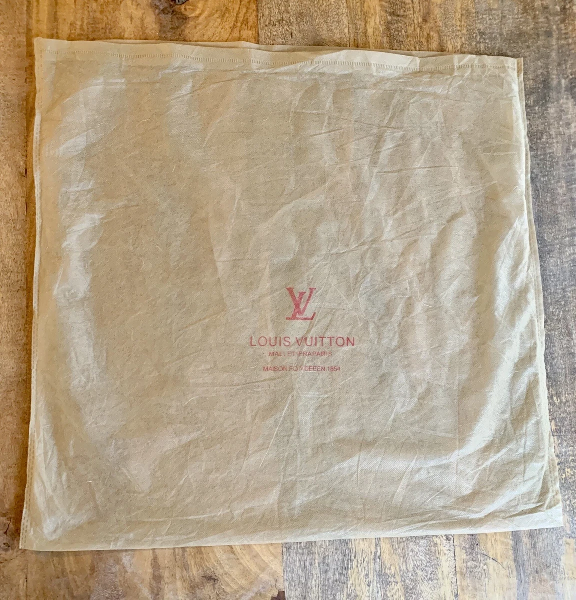 Louis Vuitton Malletiera Paris Tan Brown Dust Bag Cover 21” x 21” Square