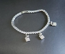 Lock & Key Charmed Tennis Bracelet -White