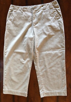 Cherokee Capri Pants Size 14 Classic Rise Flat Front Olive Green Hand  Pockets - Main Image