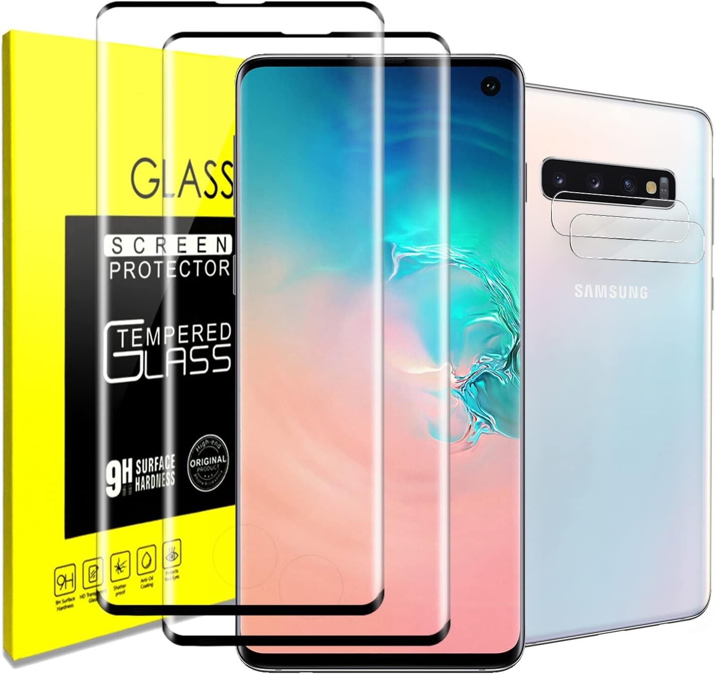 4 in1,for Samsung Galaxy S10  Protective Film, Tempered Glass for Camera Lens