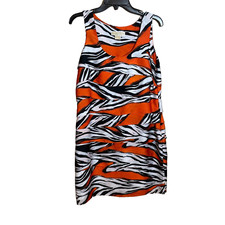 Michael Michael Kors Mini Dress Womens Size 12P Orange Sleeveless Scoop Neck