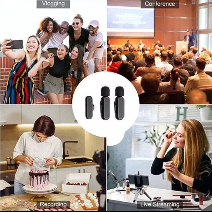 Wireless HD Radio Live Microphone K61 Dual Mic 20 Meters for Mobile Phone ...238 - Image 3 of 4