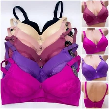 Lot 6 Women’s Bra Wireless Brassiere Sexy Light Padded Underwear Ladies Bras 38B