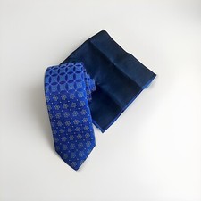 Ted Baker London Silk Lattice Flower Tie  Pocket Square Set NIP