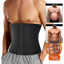 Men's Waist Trainer Sauna Sweat Band Slimming Belt Heat Trapping Workout Trimmer