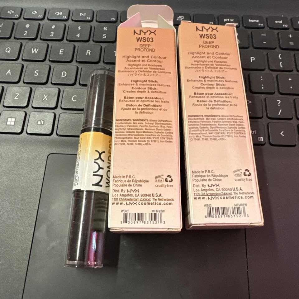 Lot of 2 - NYX Wonder Stick Highlight & Contour, # WS03 Deep Profond. Brand New - Image 3 of 3