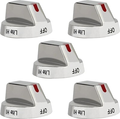 5 Pack DG64-00473A Range Top Burner Control Knob For Samsung Oven AP5917439