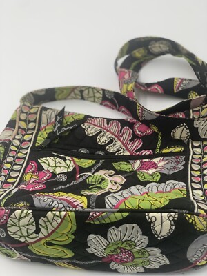 Vera Bradley Moon Blooms purse black / Floral Made in USA