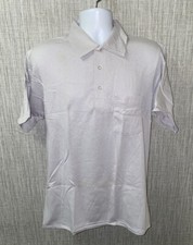 VTG Red Kap Mens Light Gray Short Sleeve USA Made Golf Polo Shirt Size L