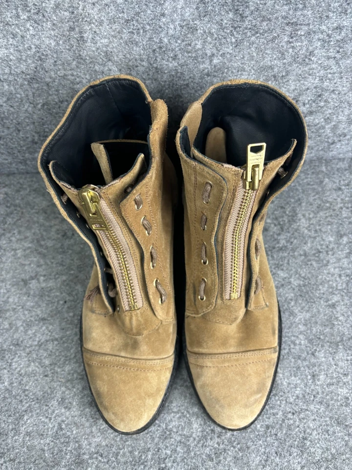 Botas de combate Allsaints Ariel para mujer EU 40 gamuza tostada cremallera tobillo Foto 3 de 4