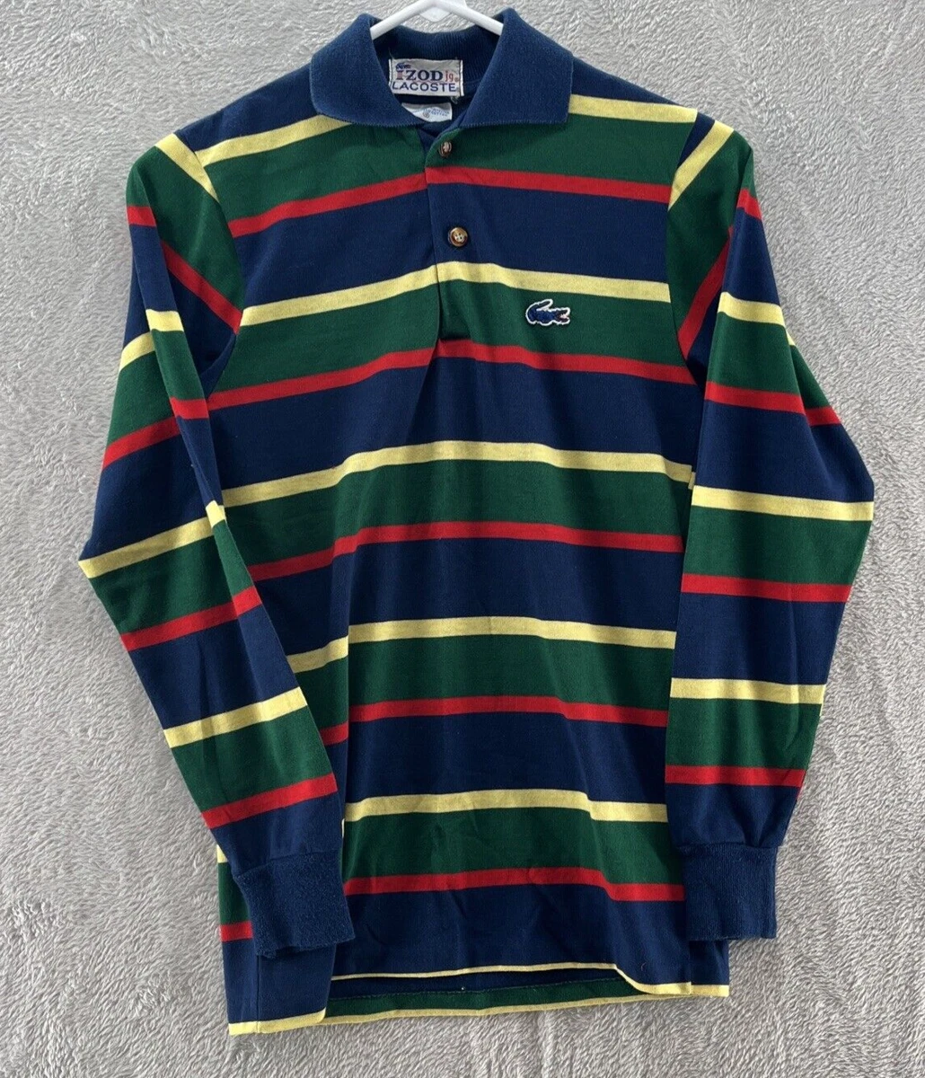 Izod Lacoste Boys Polo Shirt Striped Yellow Red Vintage Sz 18 | eBay