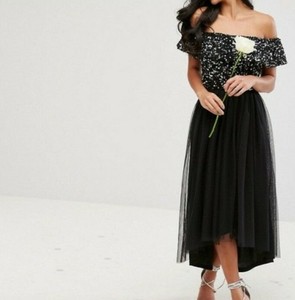 asos black prom dress