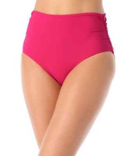 NWT Anne Cole High Waist Swimsuit Bikini Bottoms Pink Large zjn0926
