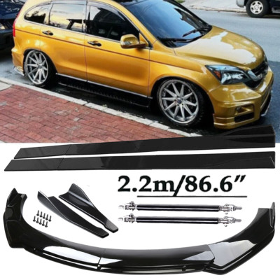 Front Bumper Lip Spoiler Side Skirts Rear Lip Glossy Black For Honda Pilot