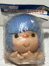 Vintage Westrim Crafts MITZY 4 Doll Head Hands Baby Blue Yarn Hair 9602 , A8