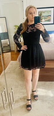 & other stories black lace dress Iria Black Lace Midi Dress | Asymmetric Ruched Skirt main image 1