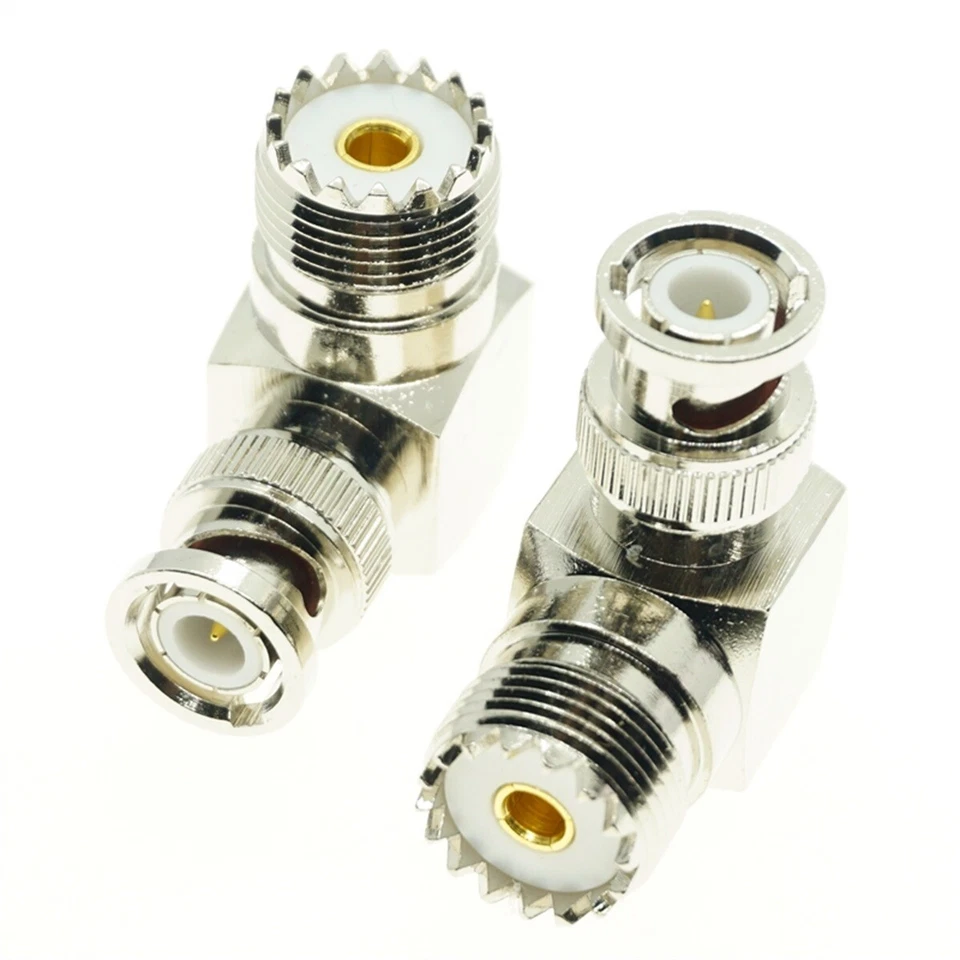 1pcs BNC male to UHF female SO239 Right Angle 90 Degree Deg RF Connector Adapter - Image 2 of 2