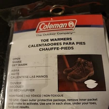 Coleman Toe Warmers 4-Pack • Open, Shake, Get Warm • Non-toxic New In Package 