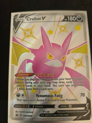 Shiny Crobat V Full Art Promo Pokemon Card SWSH098 Pack Fresh! Nm/Mint!  PSA! | eBay