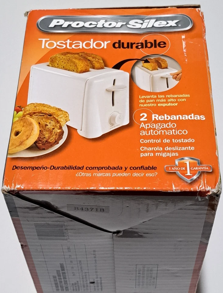 New PROCTOR SILEX 2 SLICE TOASTER Shade Selector Auto Shutt Off - 22611 White - Image 4 of 4