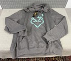 Browning Gray Hoodie Women's 2XL Teal Heart Logo NEW Buck & Doe ~~~