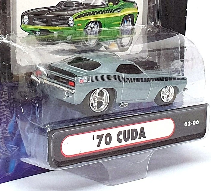 Muscle Machines 1/64 Scale 71161 02-06 - 1970 Plymouth Cuda - Pale Blue - Image 3 of 4
