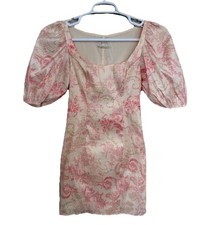 URBAN OUTFITTERS x LAURA ASHLEY Paisley Pink Floral Mel Puff Sleeve Dress Sz XS