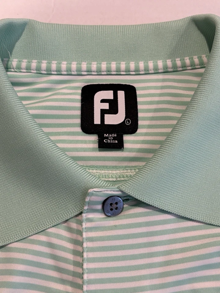 Footjoy Mens Polo Shirt Golf Shirt Striped/Solid Size L Performance Lot Of 5 - Image 2 of 4