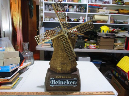 Vintage Heineken Beer 21"x10"x5" Plastic Dutch Windmill Advertising Sign