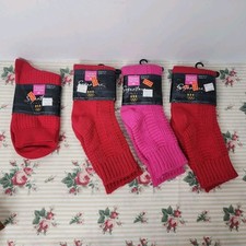 Vintage Hanes Her Way Signature Collection 4 pair Socks Sz 3-9 NEW 1993 Pink,Red