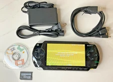 🎮Black PSP 1001 w/ Battery, USB & Wall Cords, SD Adapter, Demo UMD ✅ TESTED🎮