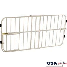 Expandable Metal Pet Gate Extra Wide W/ Small Dog Door Adjustable Safety Design