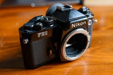 Nikon FE2 35mm SLR Film Camera Body Black Film Tested Working in the US