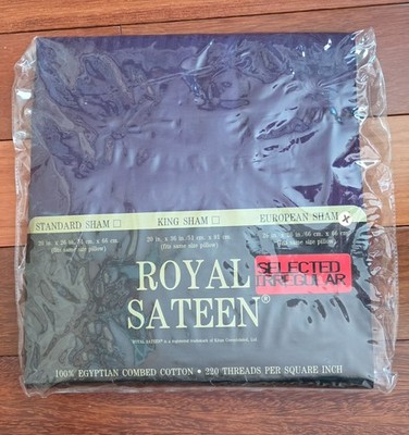 New ROYAL SATEEN Kiton European SQUARE Pillow Sham Purple 100% Egyptian Cotton