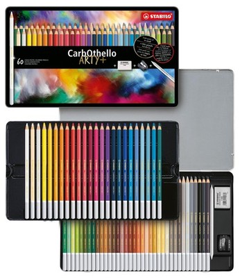 STABILO - CarbOthello - Chalk-Pastel Pencil - ARTY+ - Tin of 60 - Assorted co...