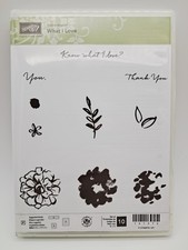 Stampin Up What I love Flower Floral Thank You 10 Clear Mount Ink Stamps L0322