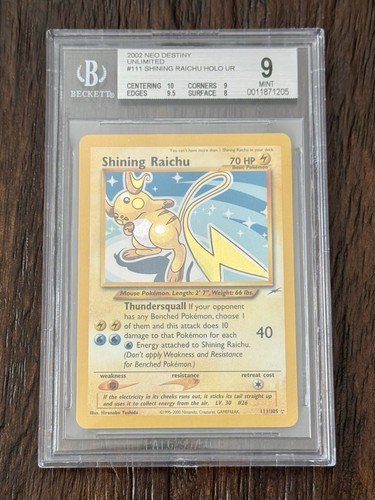 Shining Raichu (Unlimited) graded BGS 9 for sale on eBay