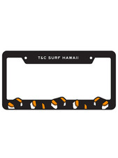 T&C Surf ALOHA Auto License Plate Frame Hawaii Black White Musubi