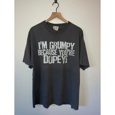 Vintage 7 Dwarves Shirt Walt Disney World Grumpy Because You're Dopey Tee XL