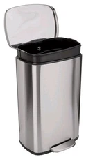 Amazon Basics Big 50 L / 13.2 Gal Recrangle Soft Close Trash Can Satin Nickel 