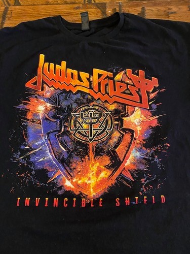 Judas Priest Invincible Shield 2024 Tour T-Shirt XL Gildan Band Tee Black Metal