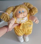 VTG Cabbage Patch Doll Mustard Yellow Hair #3 Head Blue Eyes Original Clothes